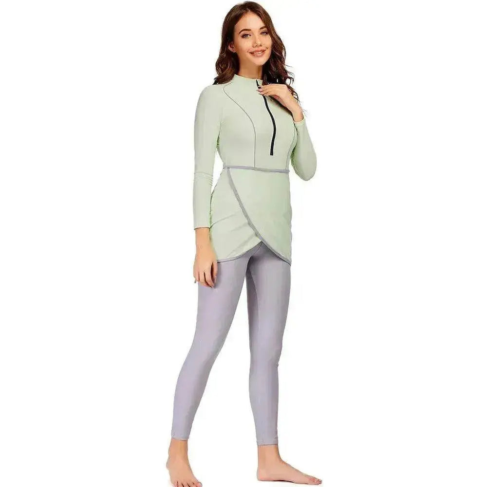 Arab Flower Print Ladies Conservative Swimsuit - EX-STOCK Canada