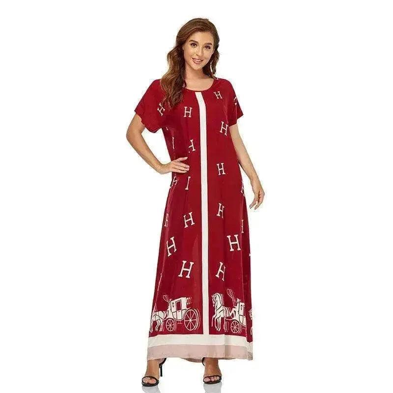 Robe pour femmes arabes à manches courtes et ourlet large - EX-STOCK Canada