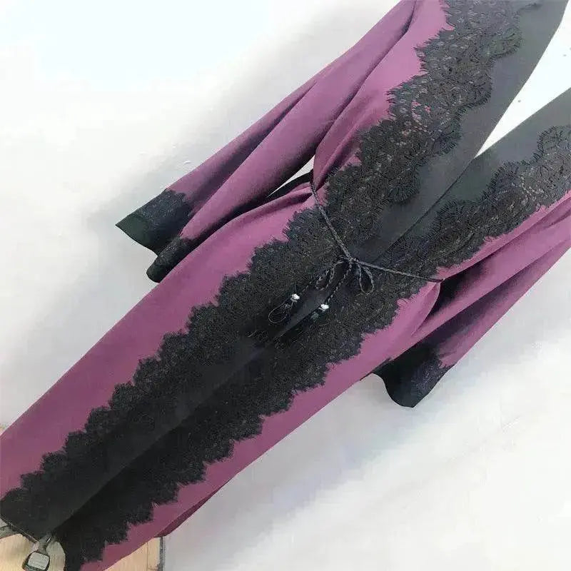 Arab Women's Lace Dress Cardigan Robe - EX-STOCK Canada