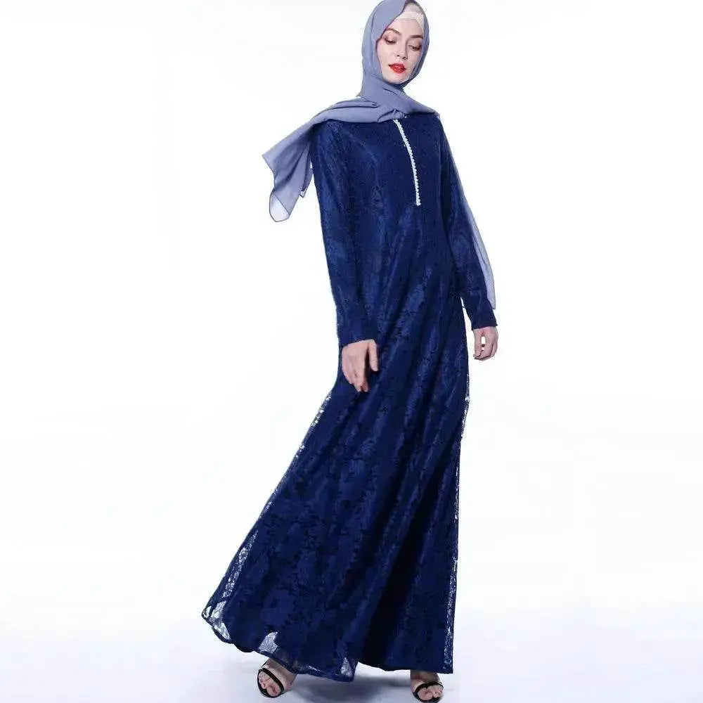 Arab Women's Muslim Arab Lace Abaya Dress - EX-STOCK Canada