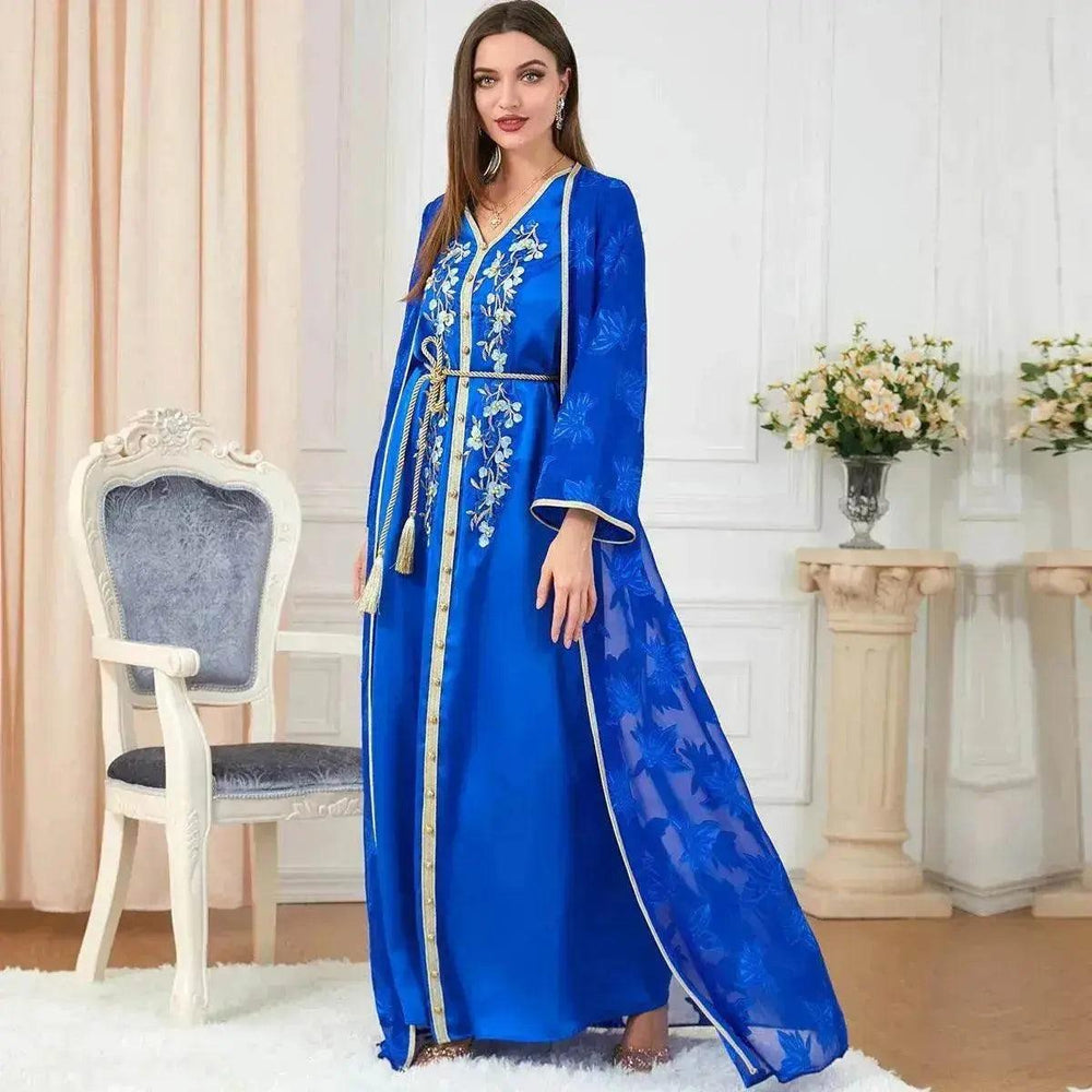 Robe costume à col en V pour femmes arabes - EX-STOCK Canada
