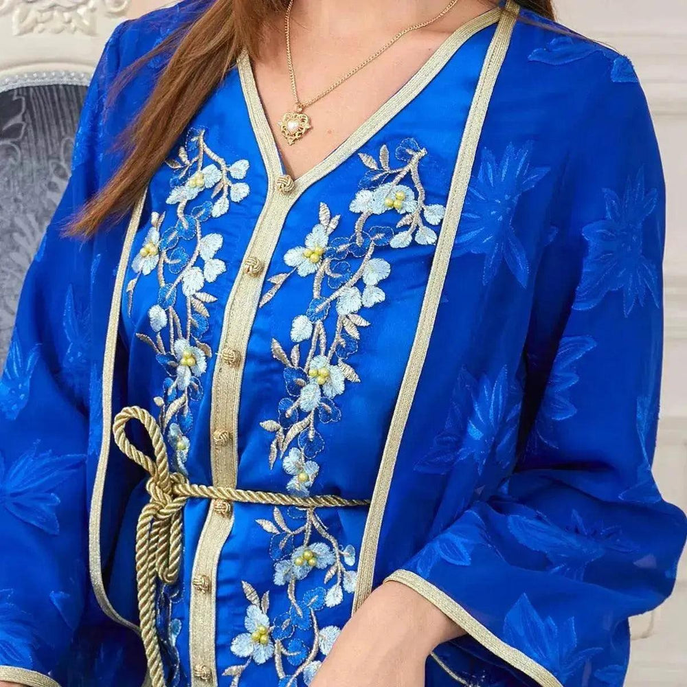 Robe costume à col en V pour femmes arabes - EX-STOCK Canada