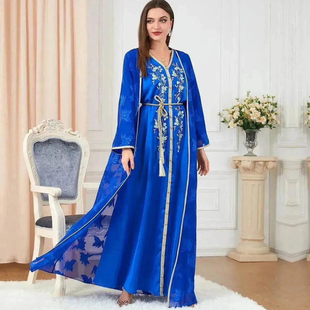 Robe costume à col en V pour femmes arabes - EX-STOCK Canada