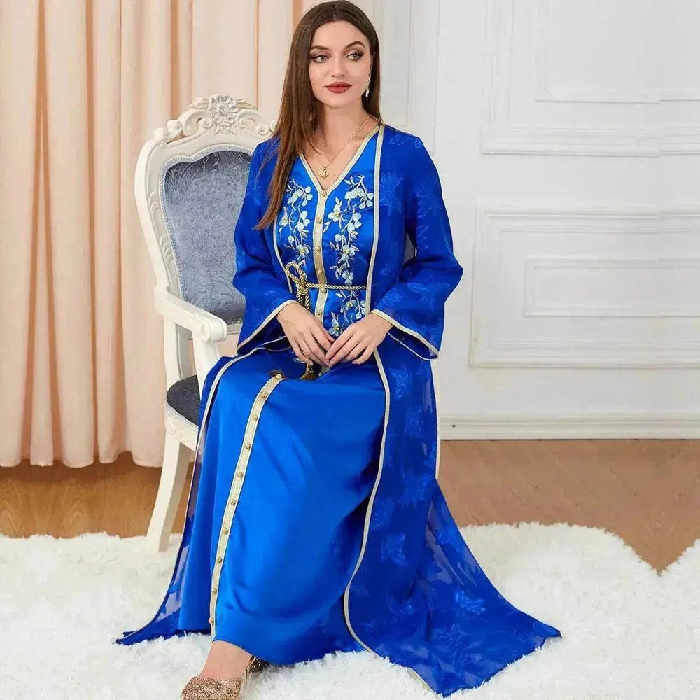 Robe costume à col en V pour femmes arabes - EX-STOCK Canada