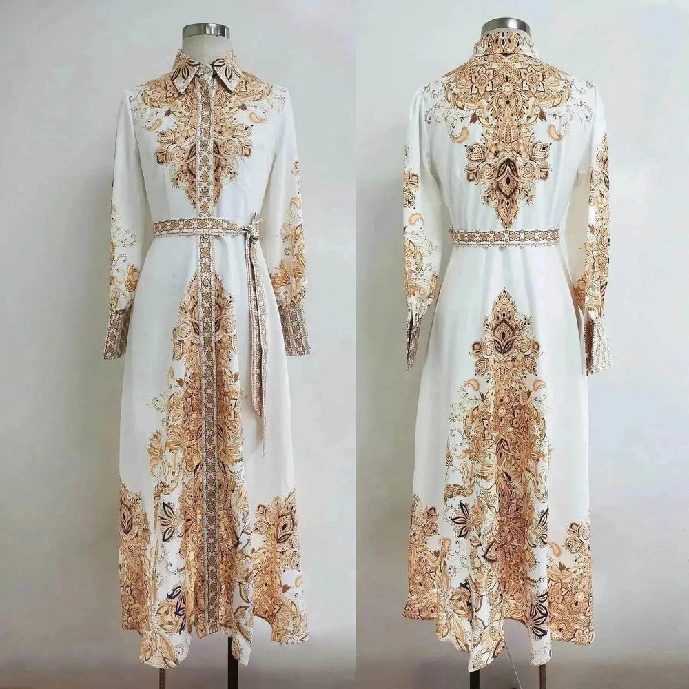 Robe évasée à imprimé arabe pour femmes arabes - EX-STOCK Canada