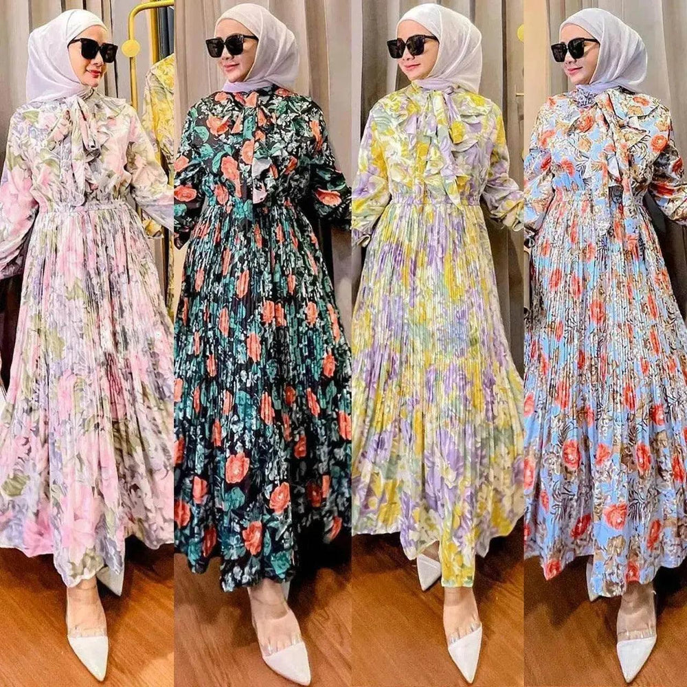 Robe imprimée arabe en chiffon EX-STOCK Canada