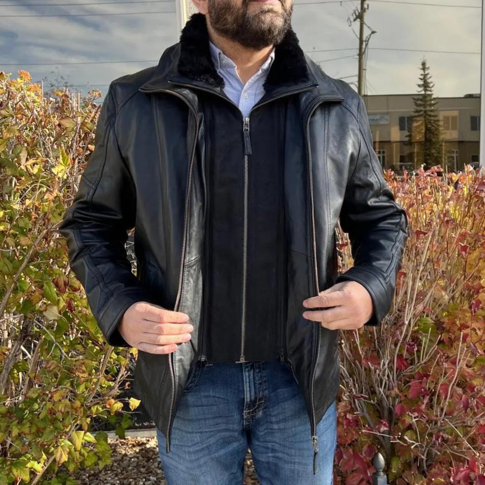 Veste bomber Cardian pour homme en cuir d'agneau BOLEX-STOCK Canada