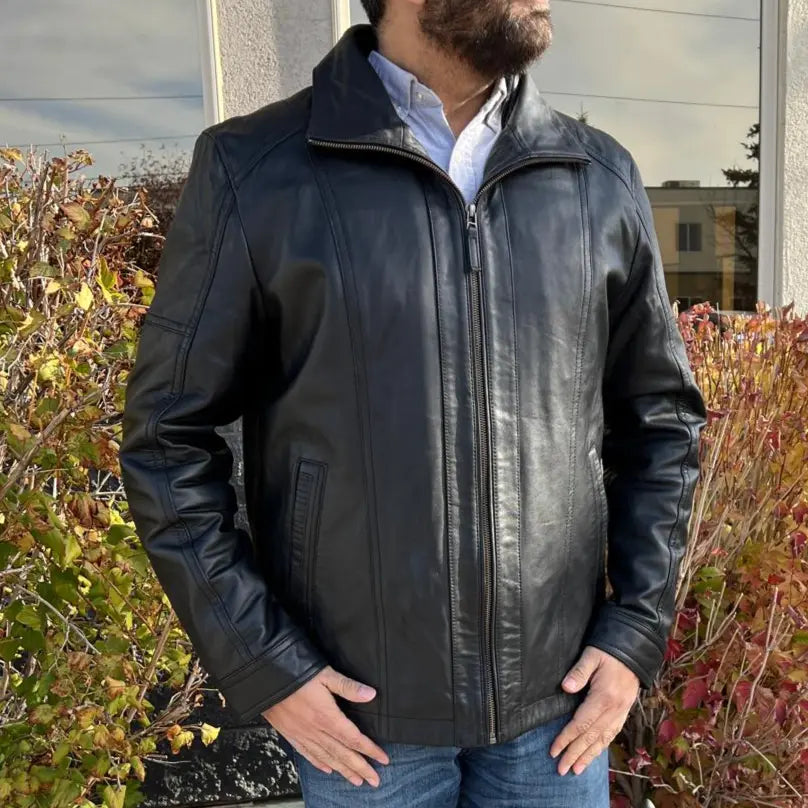 Veste bomber Cardian pour homme en cuir d'agneau BOLEX-STOCK Canada