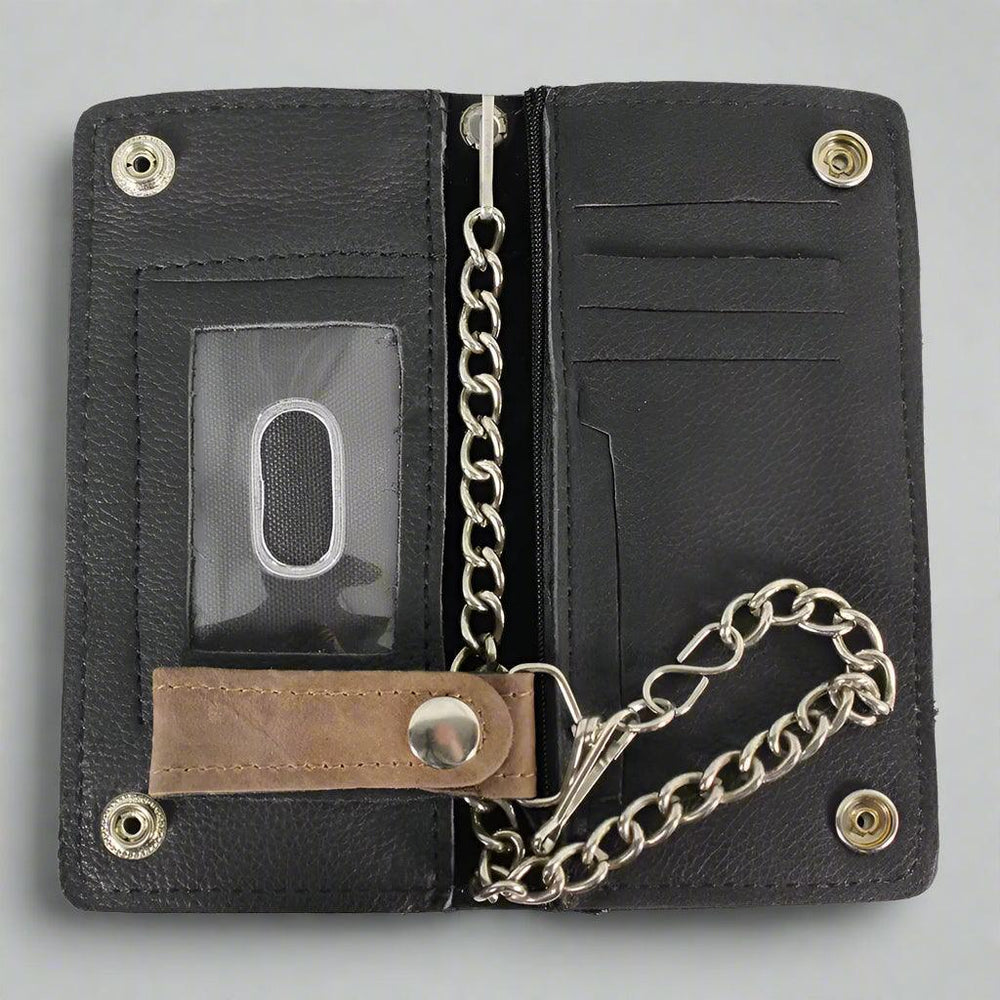 BOL Men's Chrome Plated Bifold Leather Wallet EX-STOCK Canada