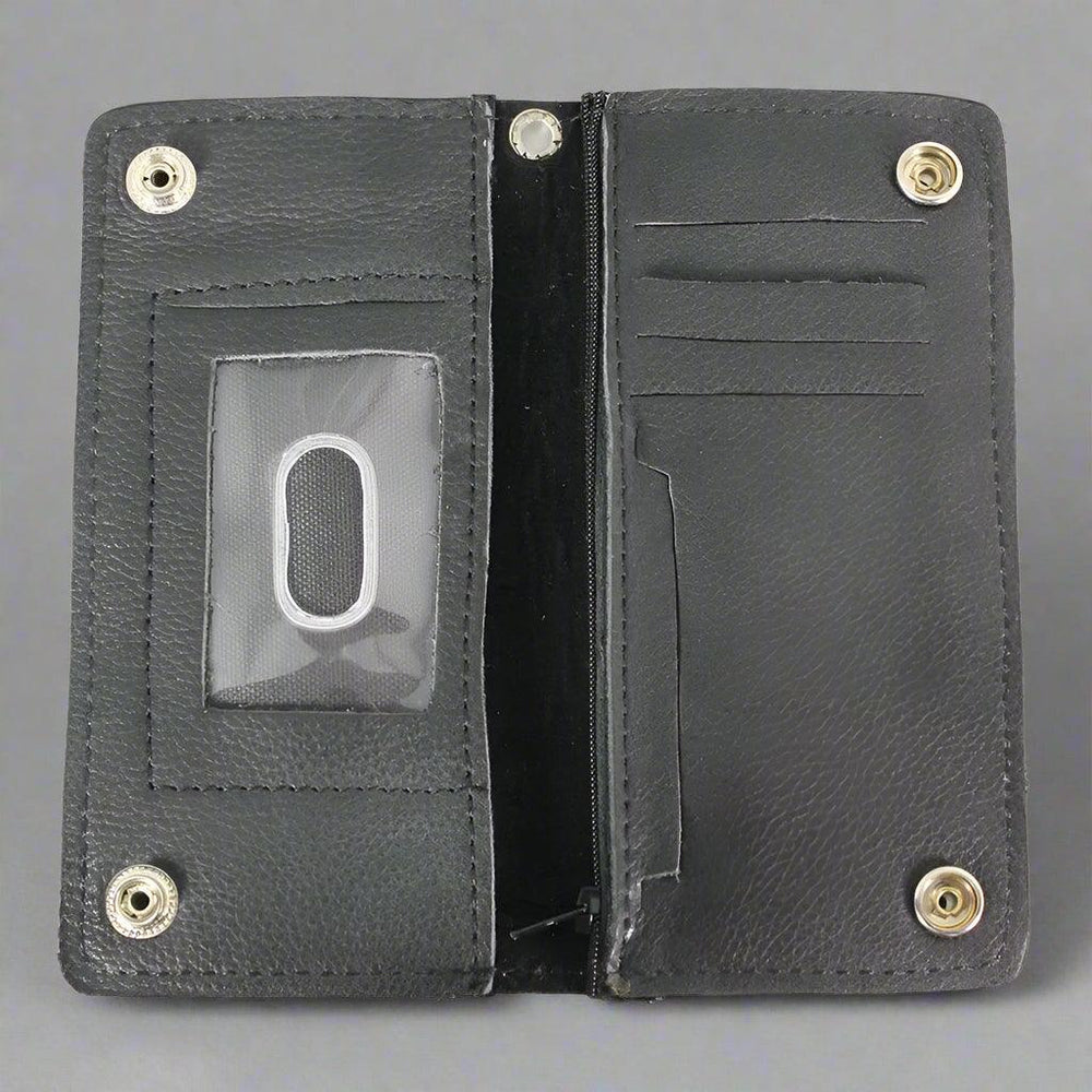 BOL Men's Chrome Plated Bifold Leather Wallet EX-STOCK Canada