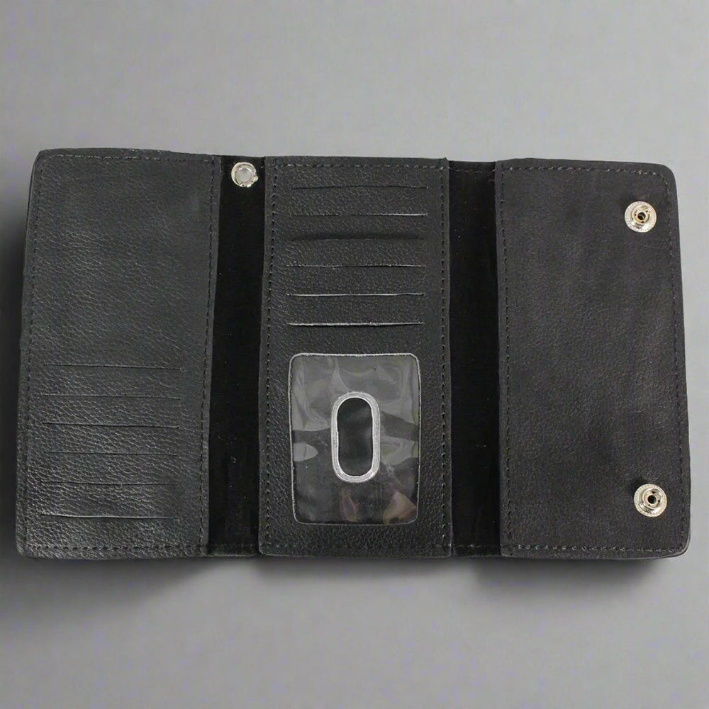 محفظة BOL للرجال من الجلد ثلاثية الطي مطلية بالكرومEX-STOCK Canada