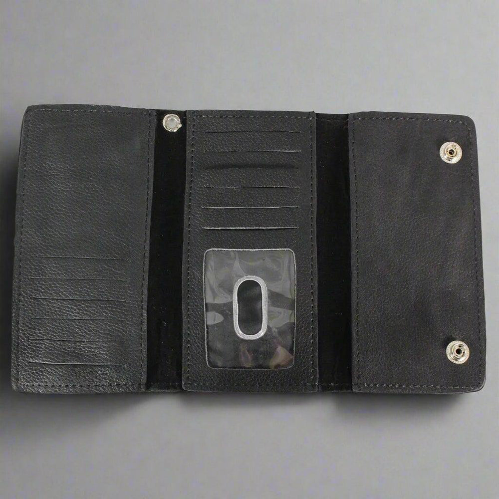 BOL Men's Chrome Plated Trucker Leather Trifold Wallet EX-STOCK Canada