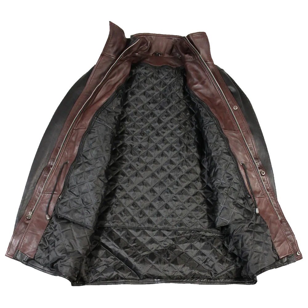 معطف طويل رجالي بياقة مزدوجة بلونين من BOL | سترة جلديةEX-STOCK Canada