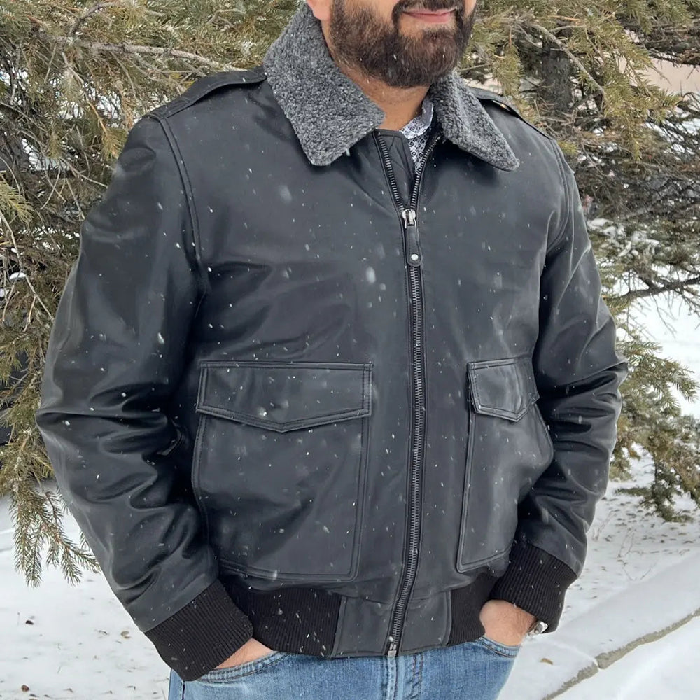 Chaqueta de cuero de cordero Maverick para hombre BOLEX-STOCK Canada