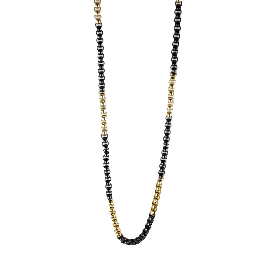 BOL Men's Two Tone Gold & Black Stainless Steal Chain Necklace EX-STOCK Canada