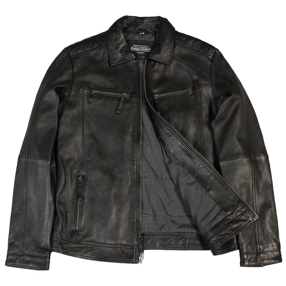 Veste en cuir pour homme BOL avec poche zippéeEX-STOCK Canada