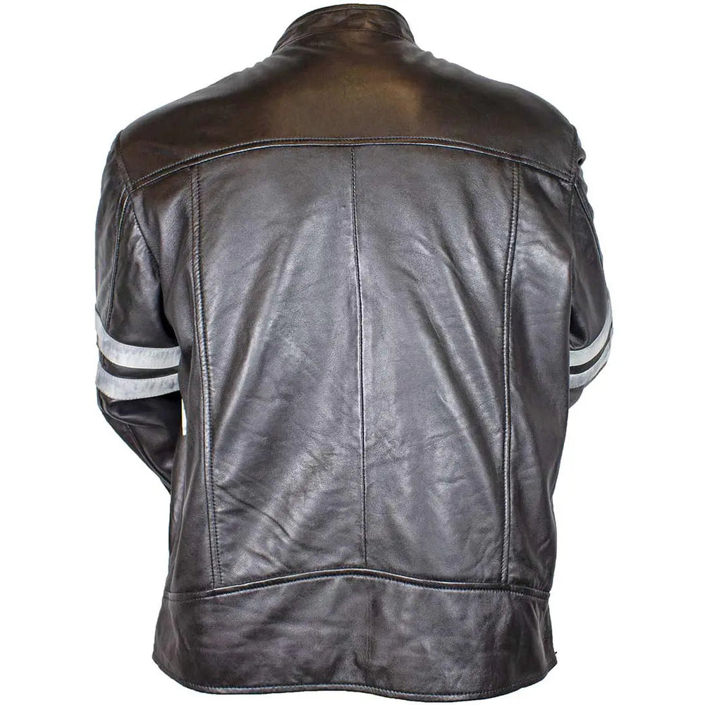 Chaqueta de cuero de cordero para hombre BOL con cremalleraEX-STOCK Canada