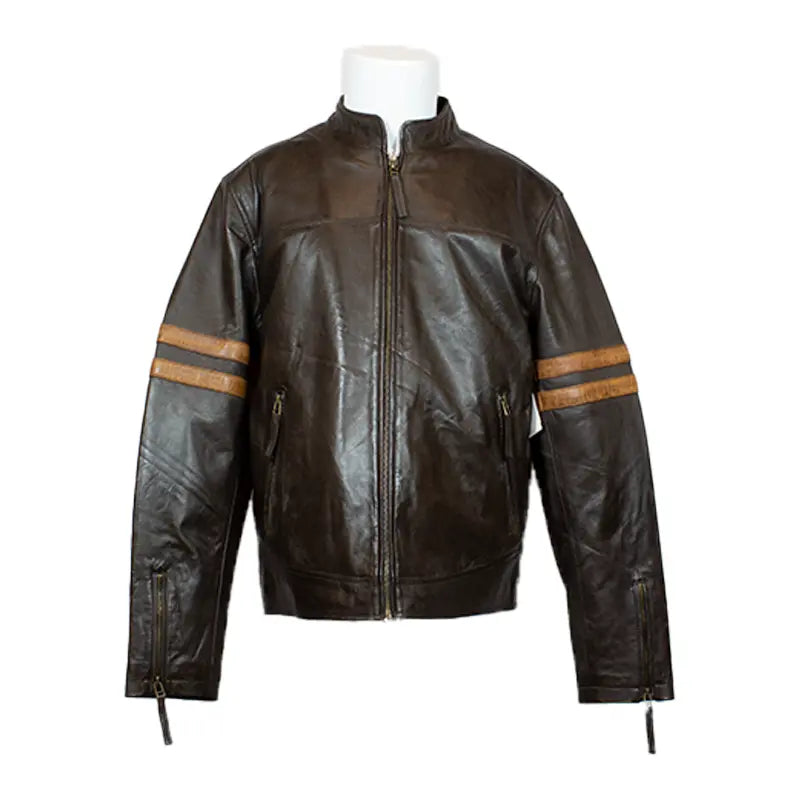Chaqueta de cuero de cordero para hombre BOL con cremalleraEX-STOCK Canada
