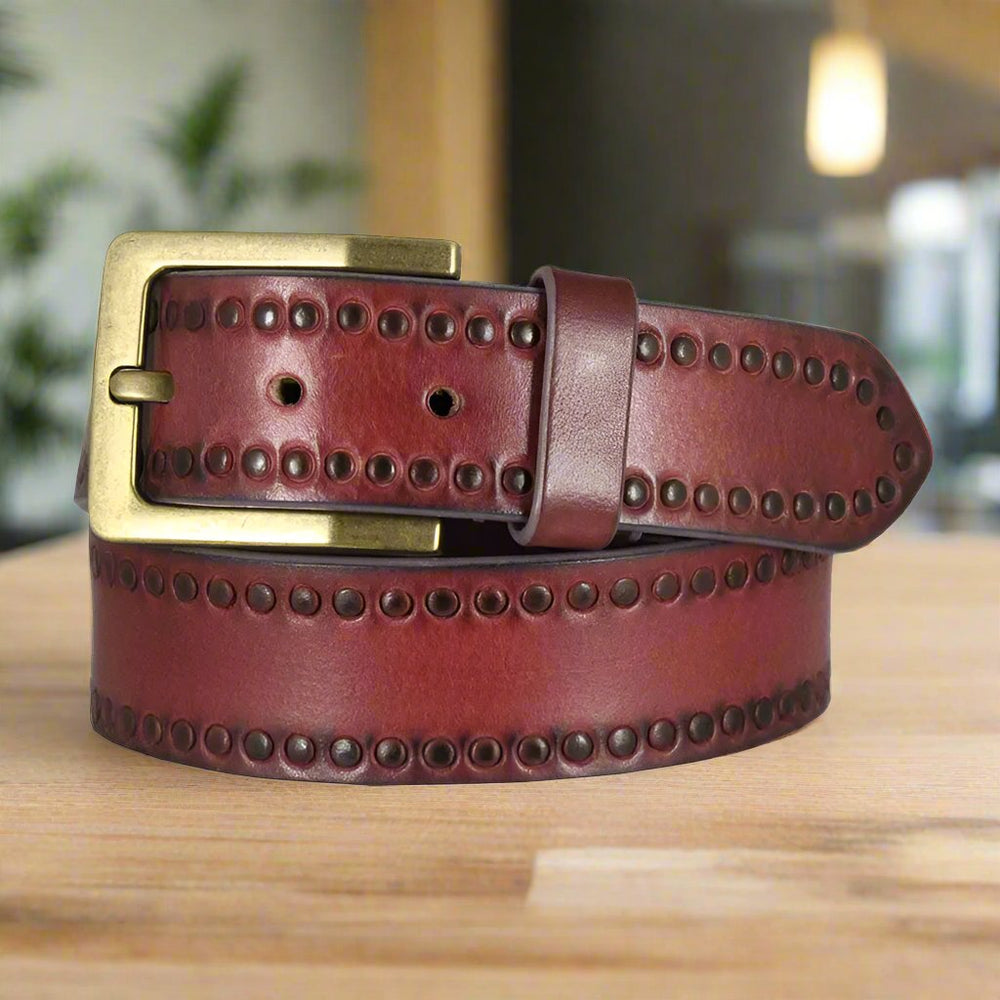 BOL Women's Circle Tooled Leather Belt EX-STOCK Canada