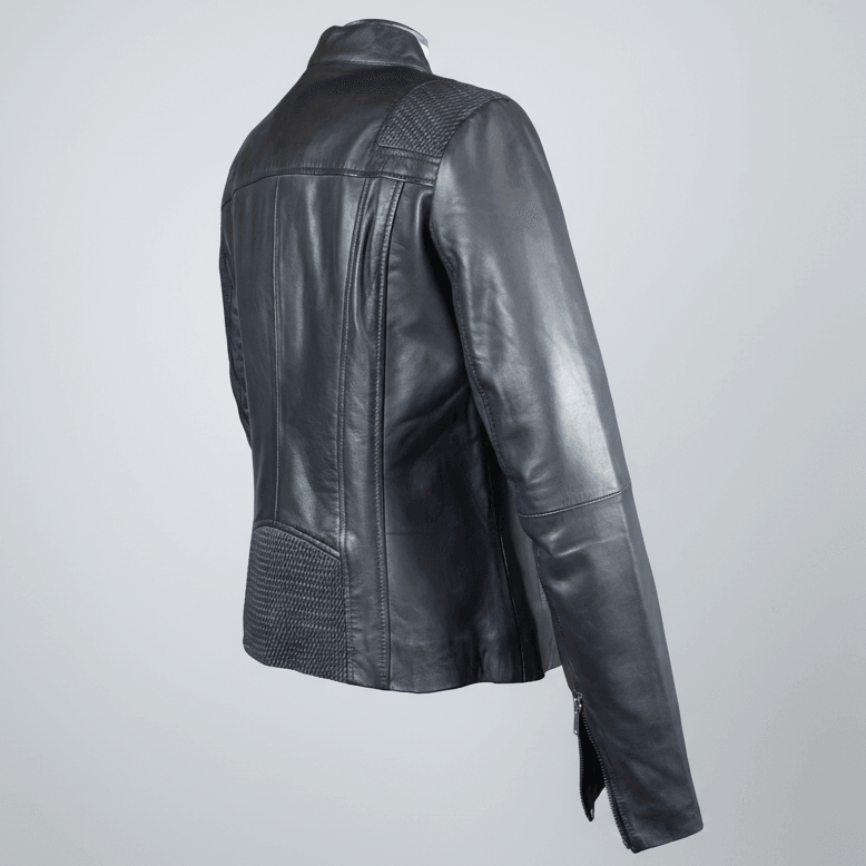 BOL Women's Basket Weave Accent Leather Jacket