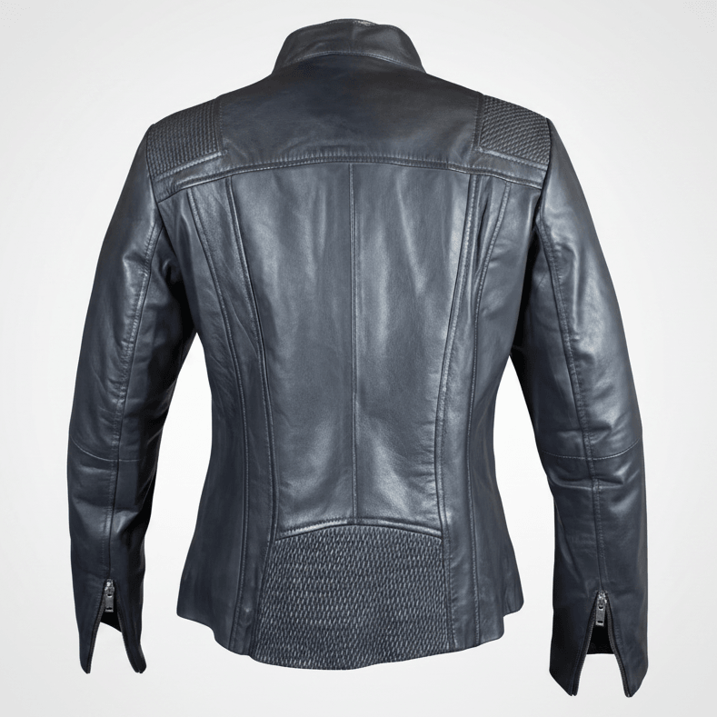 BOL Women's Basket Weave Accent Leather Jacket