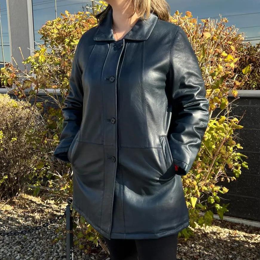 Chaqueta de cuero con botones para mujer BOLEX-STOCK Canada