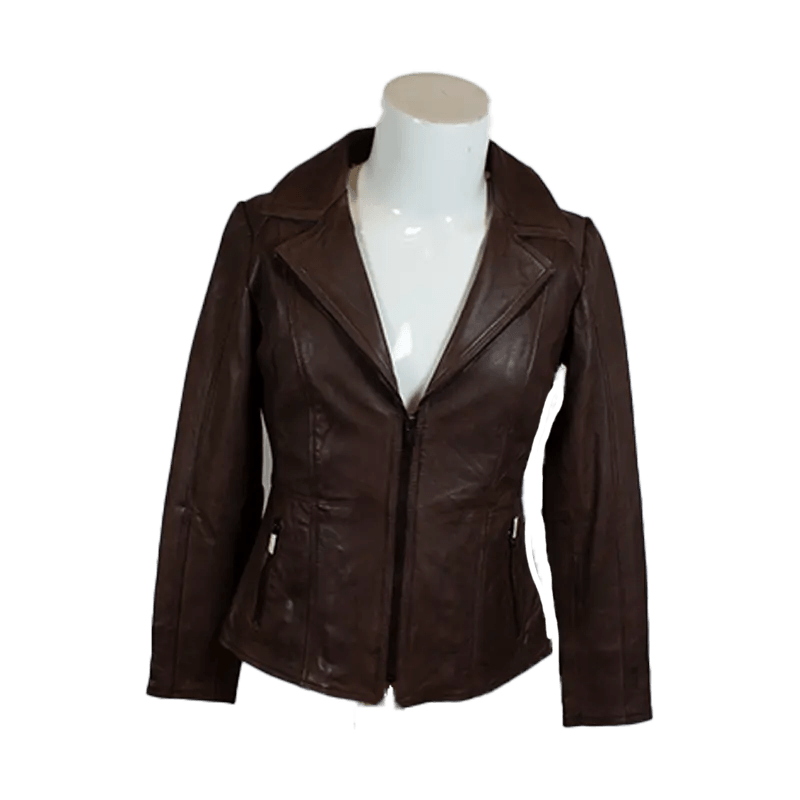 BOL Women's Classic Open Collar Leather Jacket EX-STOCK Canada