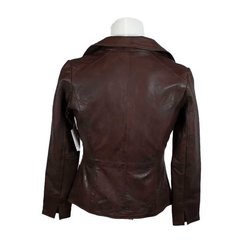 BOL Women's Classic Open Collar Leather Jacket EX-STOCK Canada
