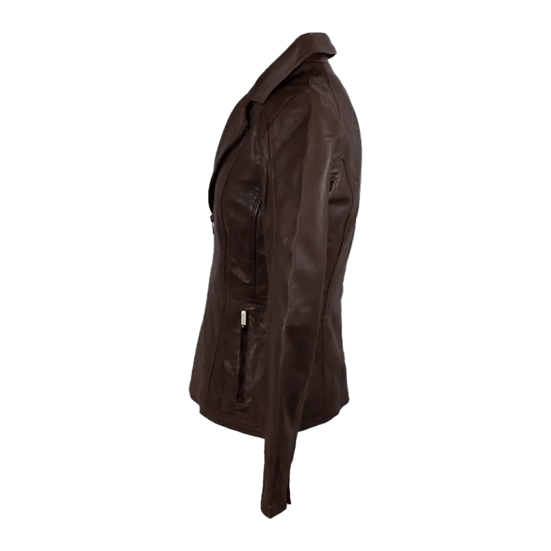 BOL Women's Classic Open Collar Leather Jacket EX-STOCK Canada