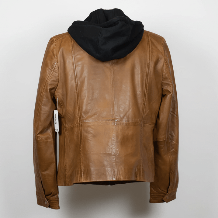 Veste en cuir pour femmes BOL avec capuche amovible