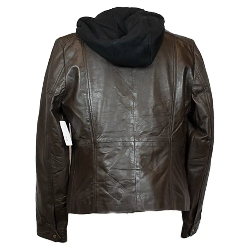 Chaqueta de cuero con capucha desmontable para mujer BOLEX-STOCK Canada