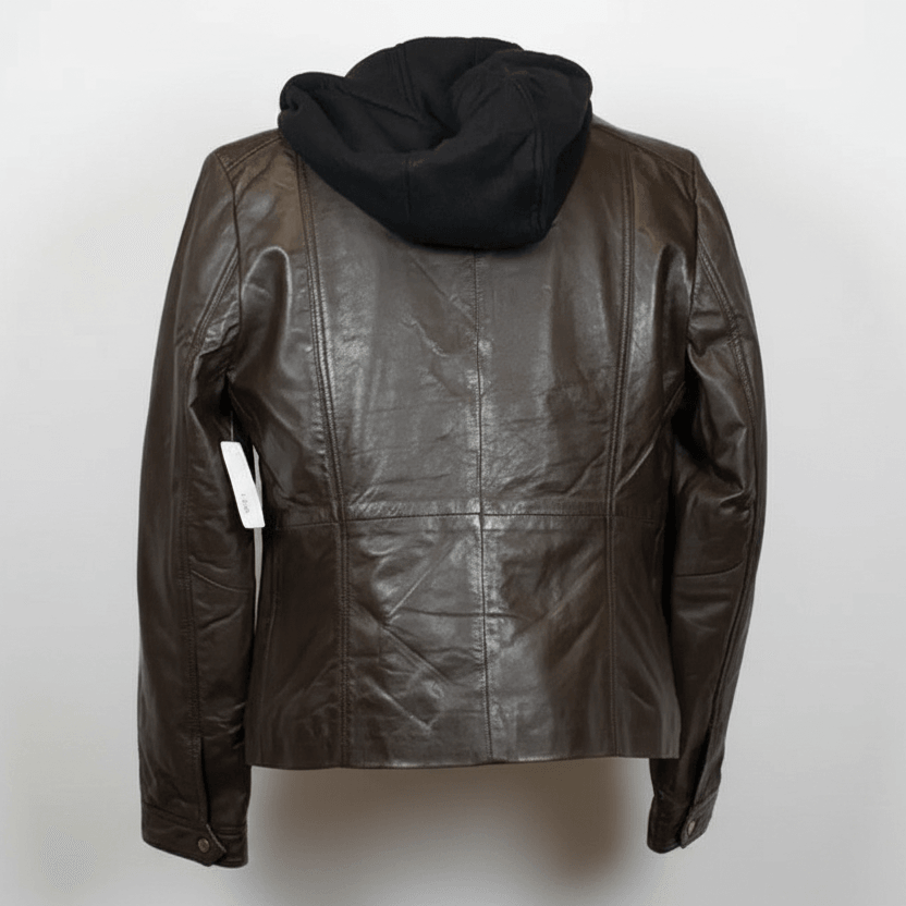 Veste en cuir pour femmes BOL avec capuche amovible