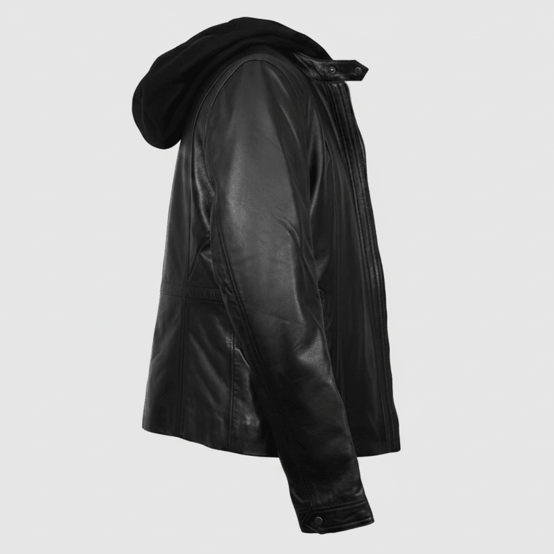 Veste en cuir pour femmes BOL avec capuche amovible