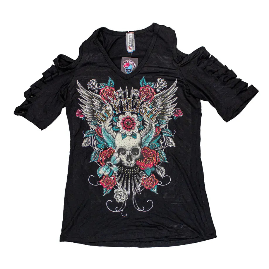 Top BOL para mujer con hombros descubiertos y estilo diabólicoEX-STOCK Canada