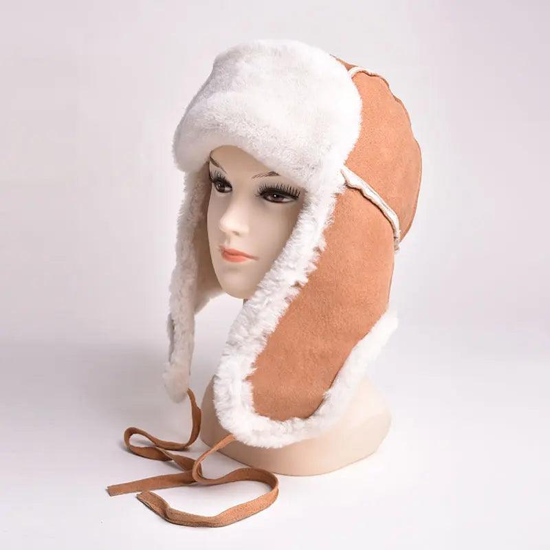 BOL Women's Hand Stitched Merino Sheepskin Bomber Cap EX-STOCK Canada