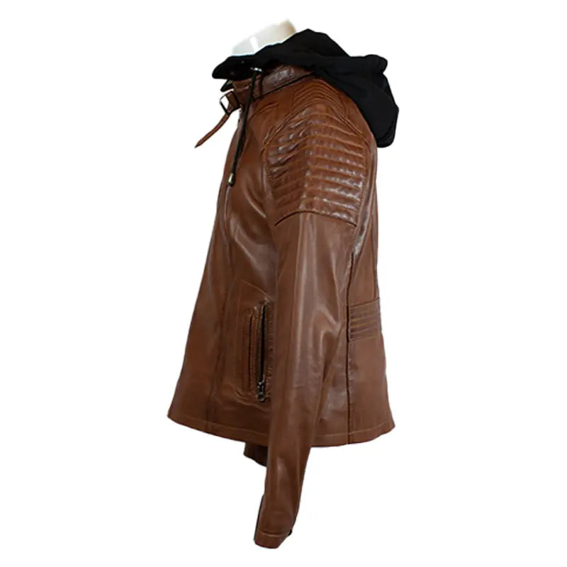 Chaqueta de cuero con capucha para mujer BOLEX-STOCK Canada