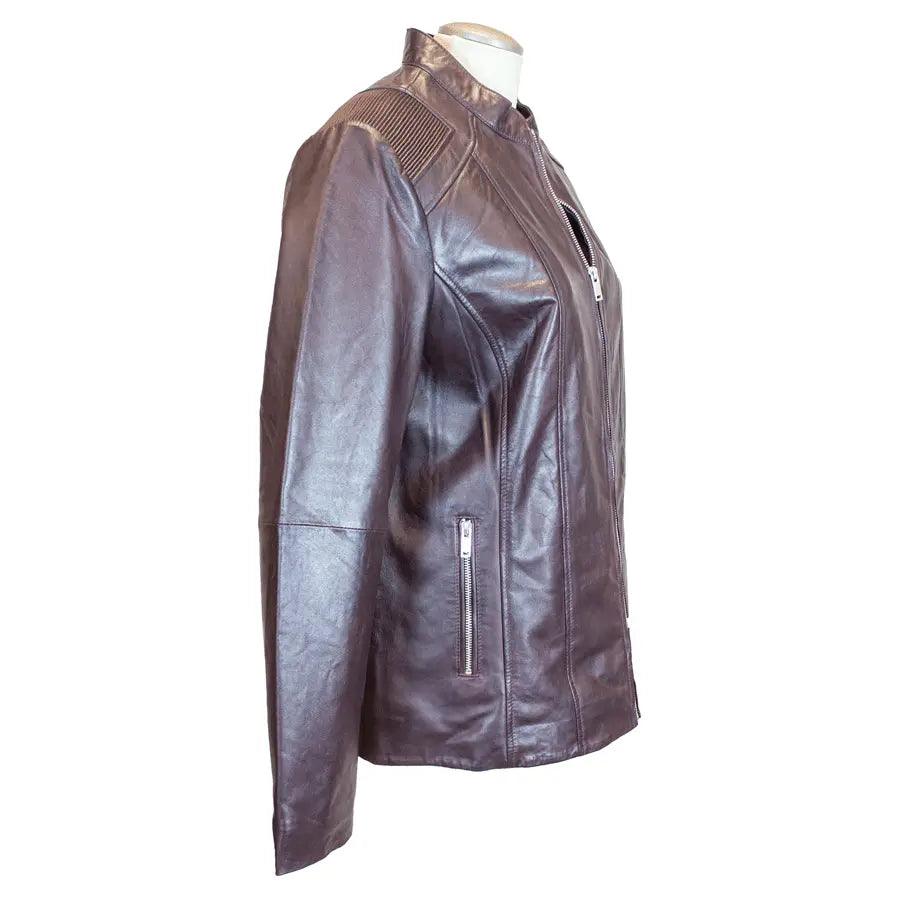 Veste en cuir à épaules côtelées Paulina pour femmes BOLEX-STOCK Canada