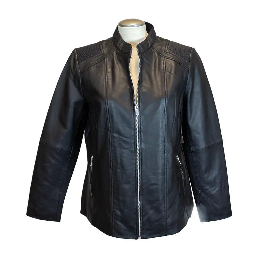 Veste en cuir à épaules côtelées Paulina pour femmes BOLEX-STOCK Canada