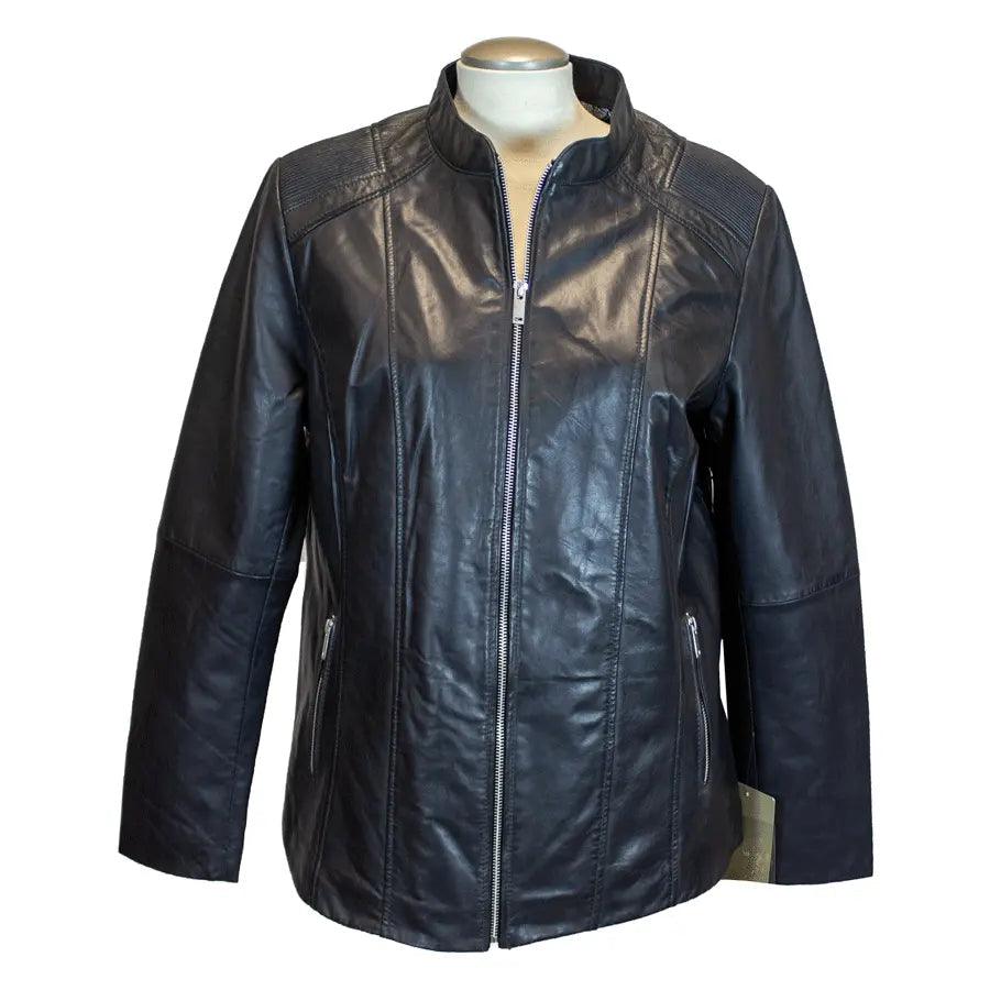 Veste en cuir à épaules côtelées Paulina pour femmes BOLEX-STOCK Canada