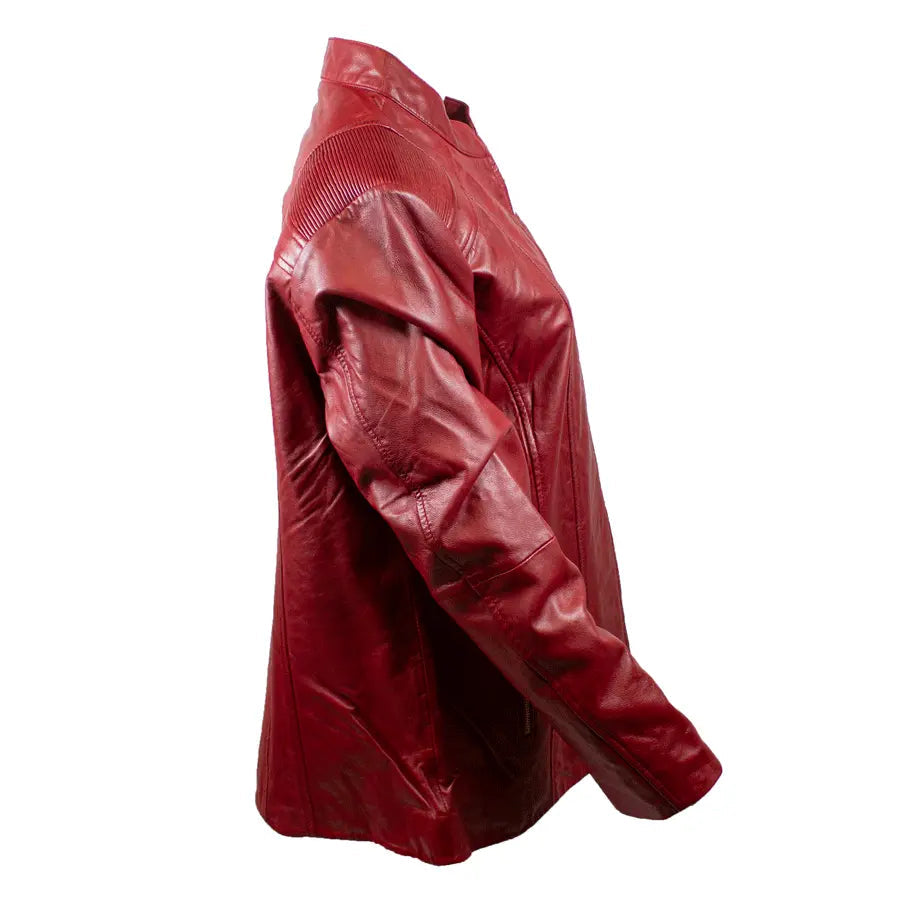 Chaqueta de cuero con hombros acanalados para mujer Paulina de BOLEX-STOCK Canada