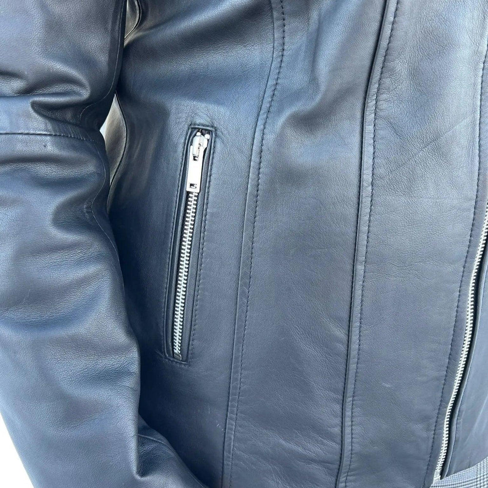 Veste en cuir à épaules côtelées Paulina pour femmes BOLEX-STOCK Canada