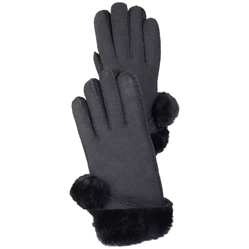 Guantes de piel de oveja Merino con pompón para mujer de BOL, cosidos a manoEX-STOCK Canada