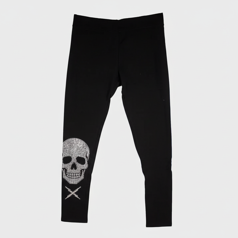 Leggings pour femmes BOL avec crâne en strass