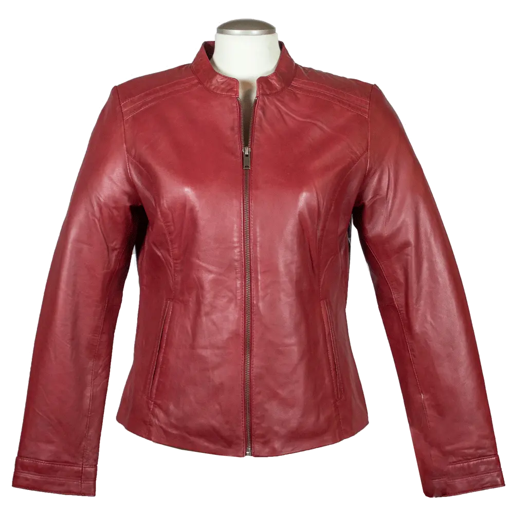 Chaqueta de cuero para mujer BOL con cuello redondoEX-STOCK Canada