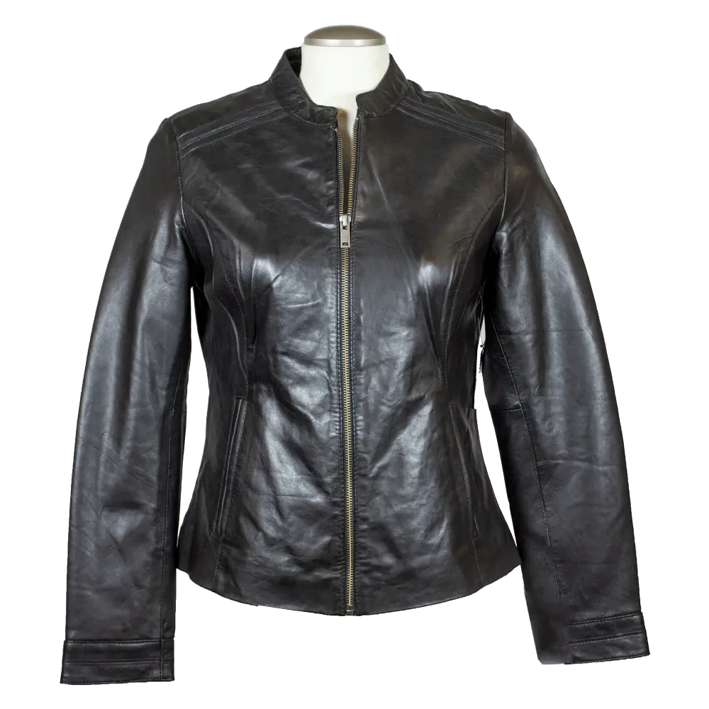 Chaqueta de cuero para mujer BOL con cuello redondoEX-STOCK Canada