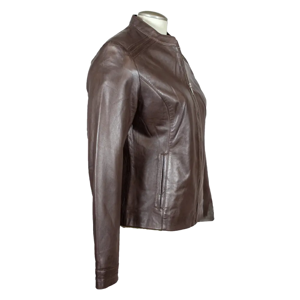 Chaqueta de cuero para mujer BOL con cuello redondoEX-STOCK Canada
