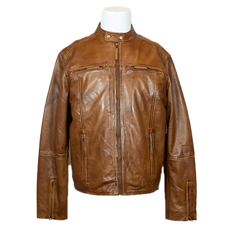 BOL Men's Snap Collar Lamb Leather Jacket EX-STOCK Canada