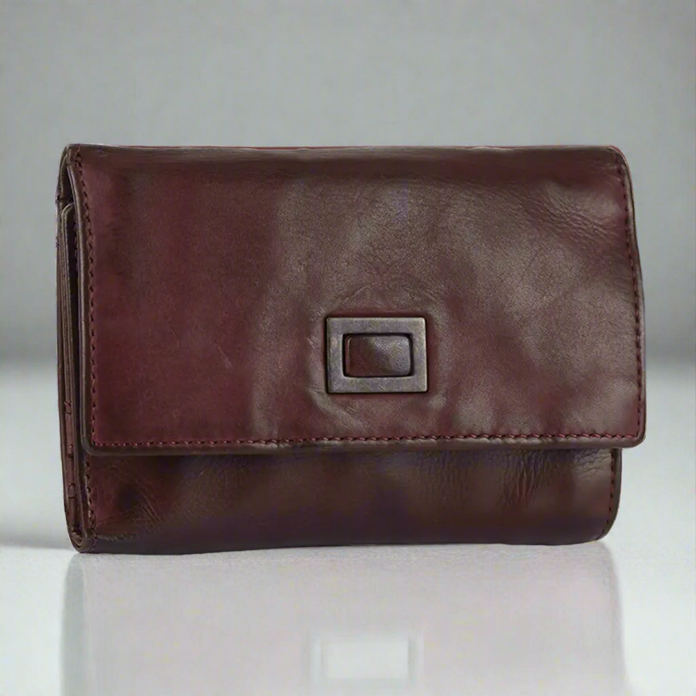 Cartera de cuero cuadrada con etiqueta para mujer BOLEX-STOCK Canada