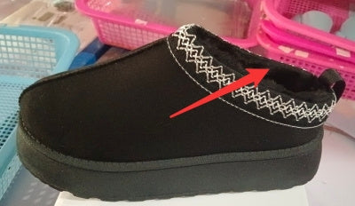 Baotou Plush Half Slippers Home Snow Boots Women's Fleece Warm Thick Bottom Cotton Shoes Ankle Flats EX-STOCK Canada