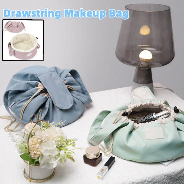 Borsa Makeup con Coulisse a Forma di Barile, Grande Capacità, Borsa Cosmetica per Donna, Organizer per Articoli da Toilette, Pochette, Custodia da Viaggio per DonnaEX-STOCK Canada